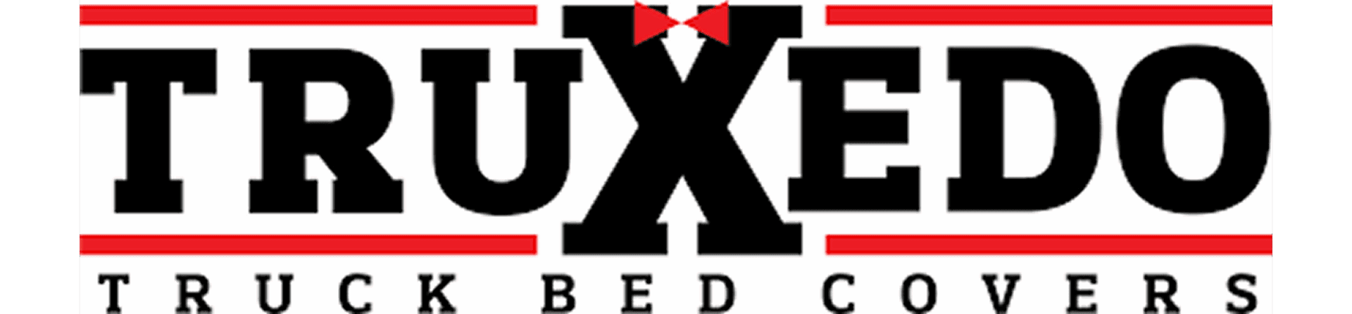 Logo with bold letters and red bow ties.